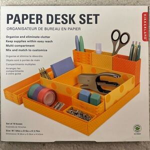 Kikkerland Heavy Duty Corrugate Paper Desk Organizer Set